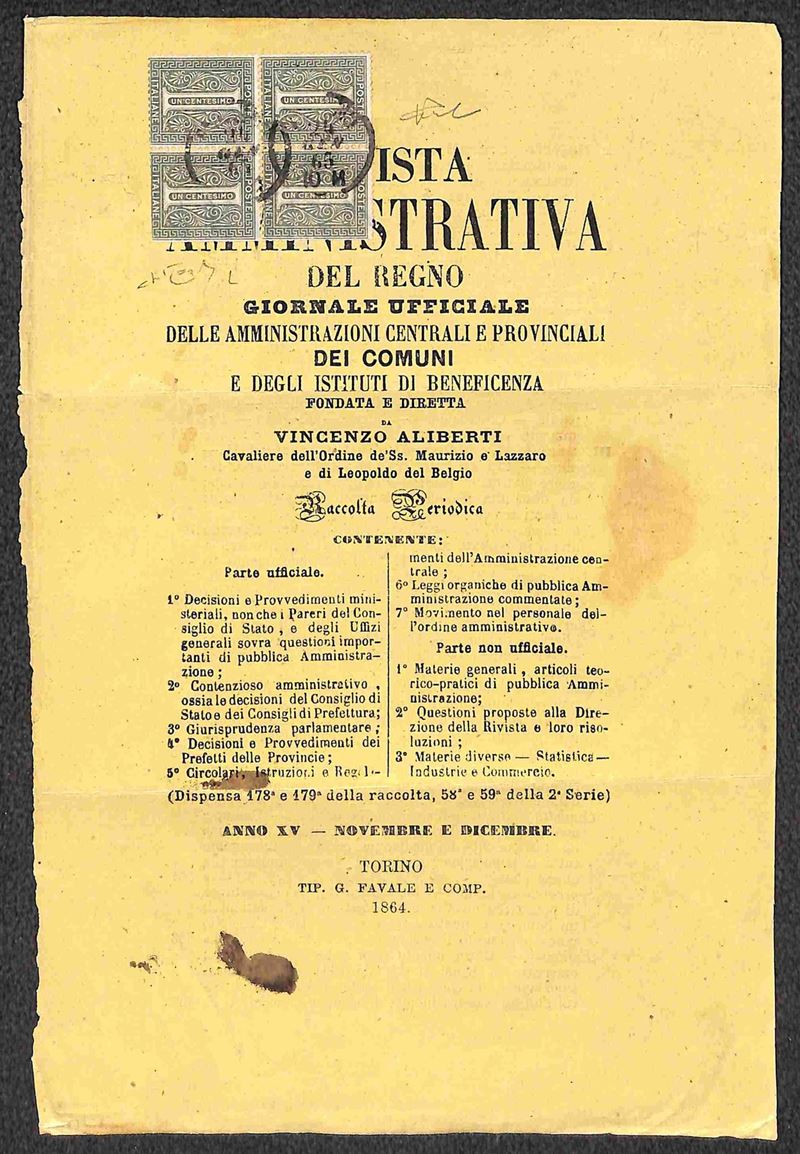 Italia / Regno / Vittorio Emanuele II / Posta Ordinaria