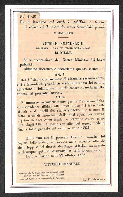 Italia / Regno / Vittorio Emanuele II