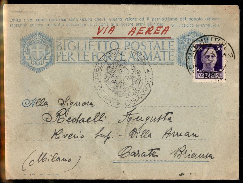 Italia / Regno / Vittorio Emanuele III / Posta Militare