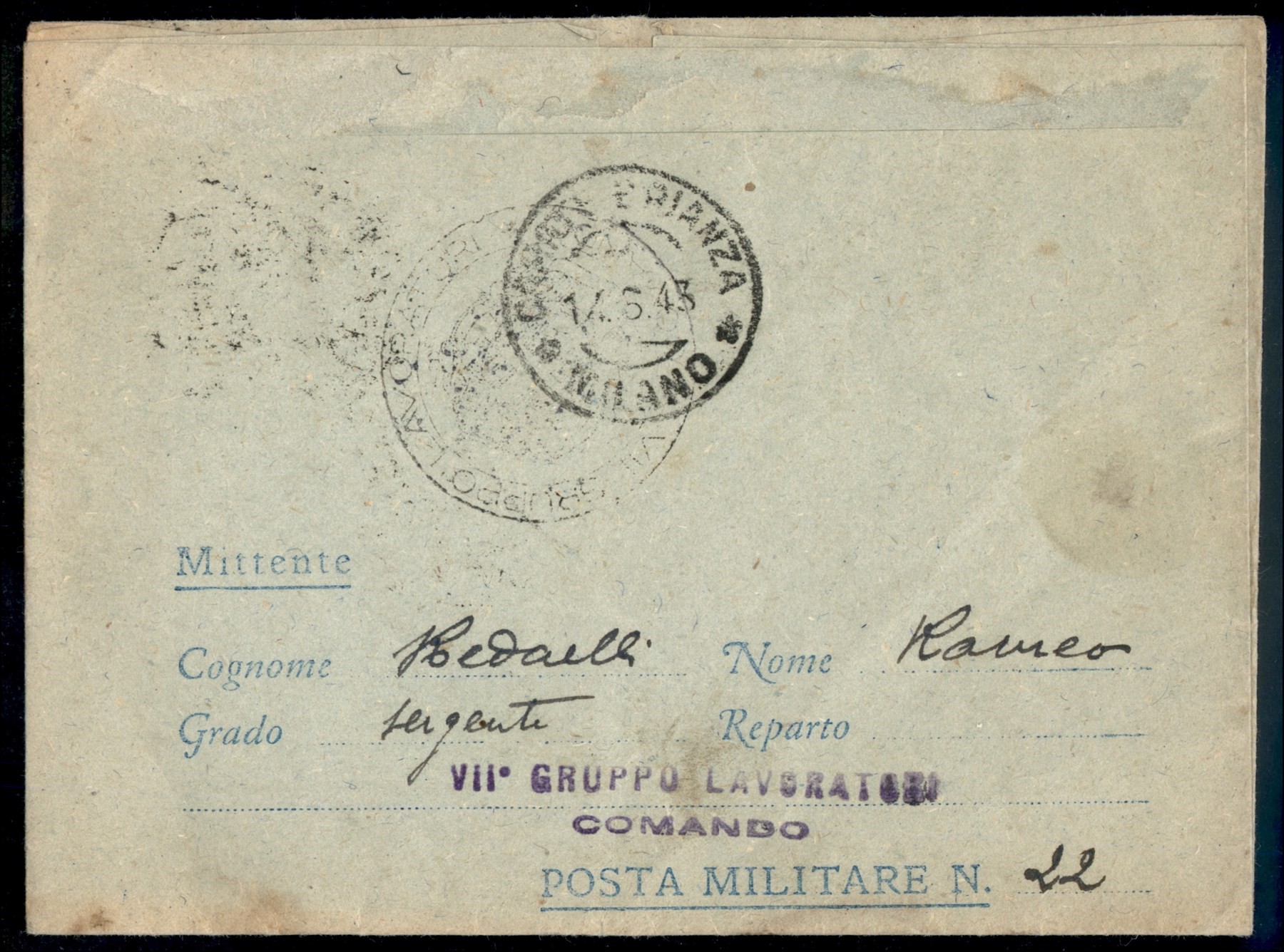 Italia / Regno / Vittorio Emanuele III / Posta Militare