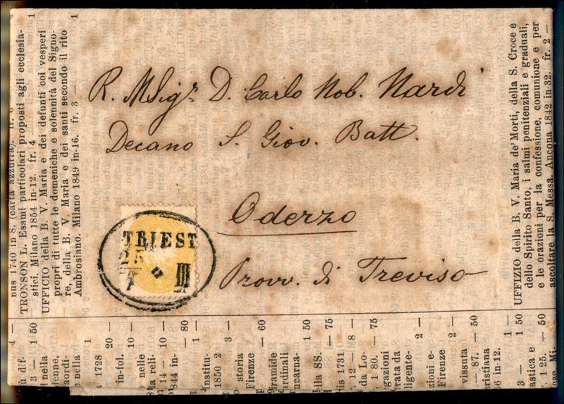 ITALIA / Antichi Stati Italiani / Lombardo Veneto / Territori Italiani d'Austria / Posta ordinari...