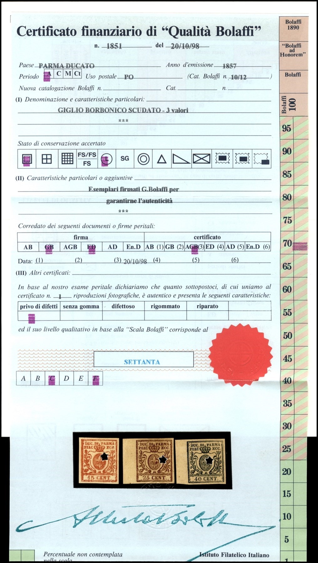 ITALIA / Antichi Stati Italiani / Parma / Posta ordinaria