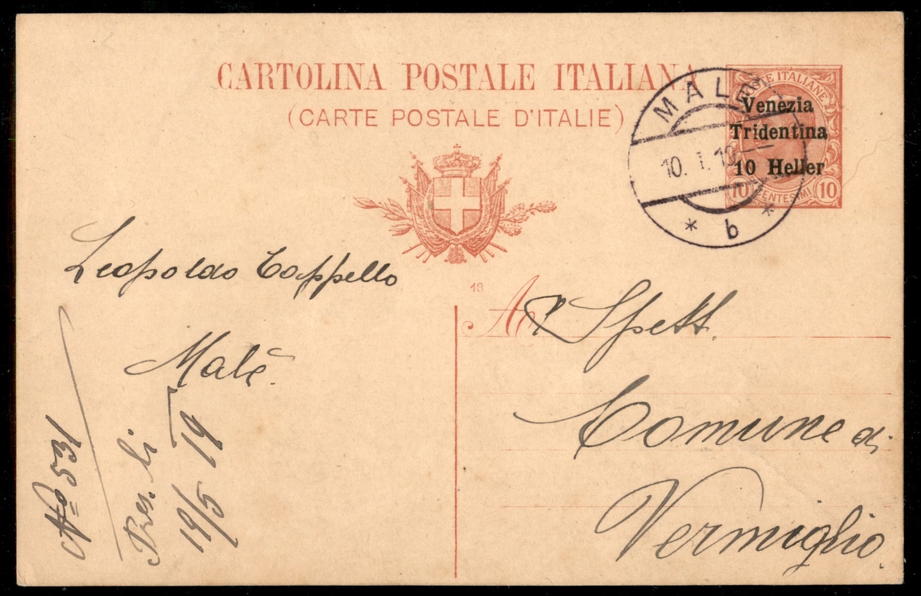 Italia / Occupazioni i Guerra Mondiale / Trentino-alto Adige / Posta Ordinaria