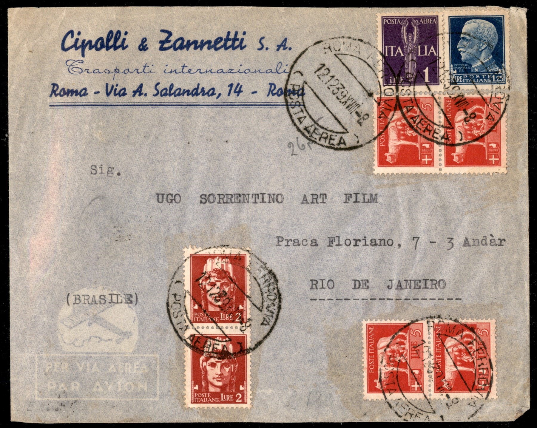 Italia / Regno / Vittorio Emanuele III / Aerogrammi