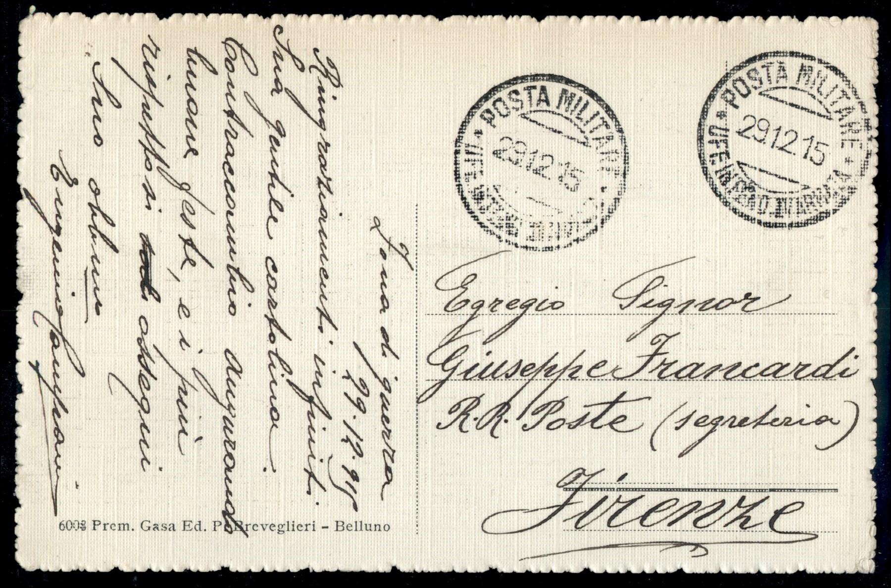 Italia / Regno / Vittorio Emanuele III / Posta Militare