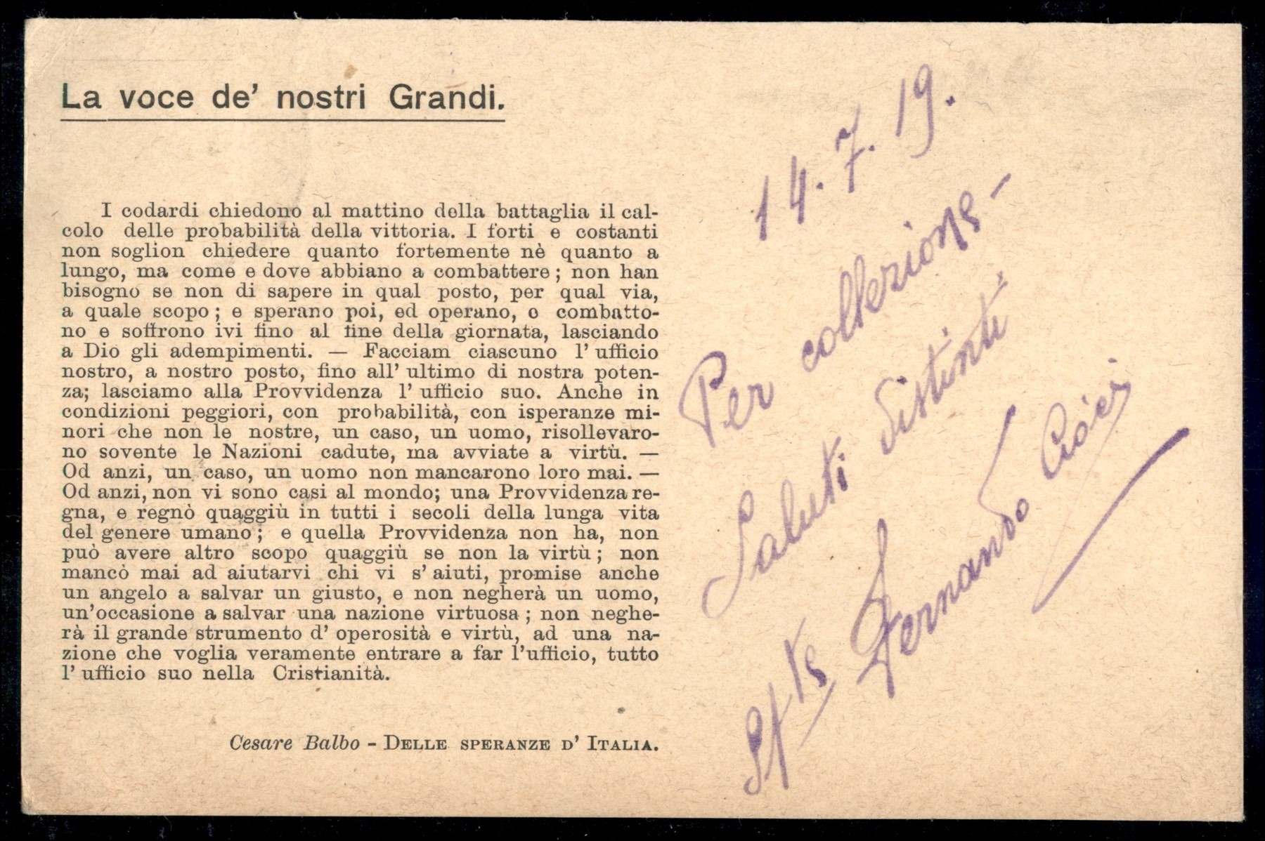 Italia / Regno / Vittorio Emanuele III / Posta Militare