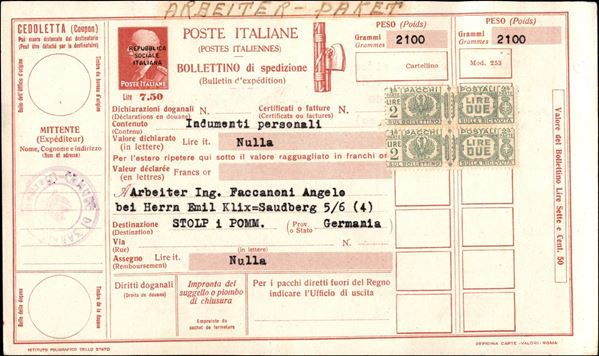 ITALIA / RSI / Posta ordinaria