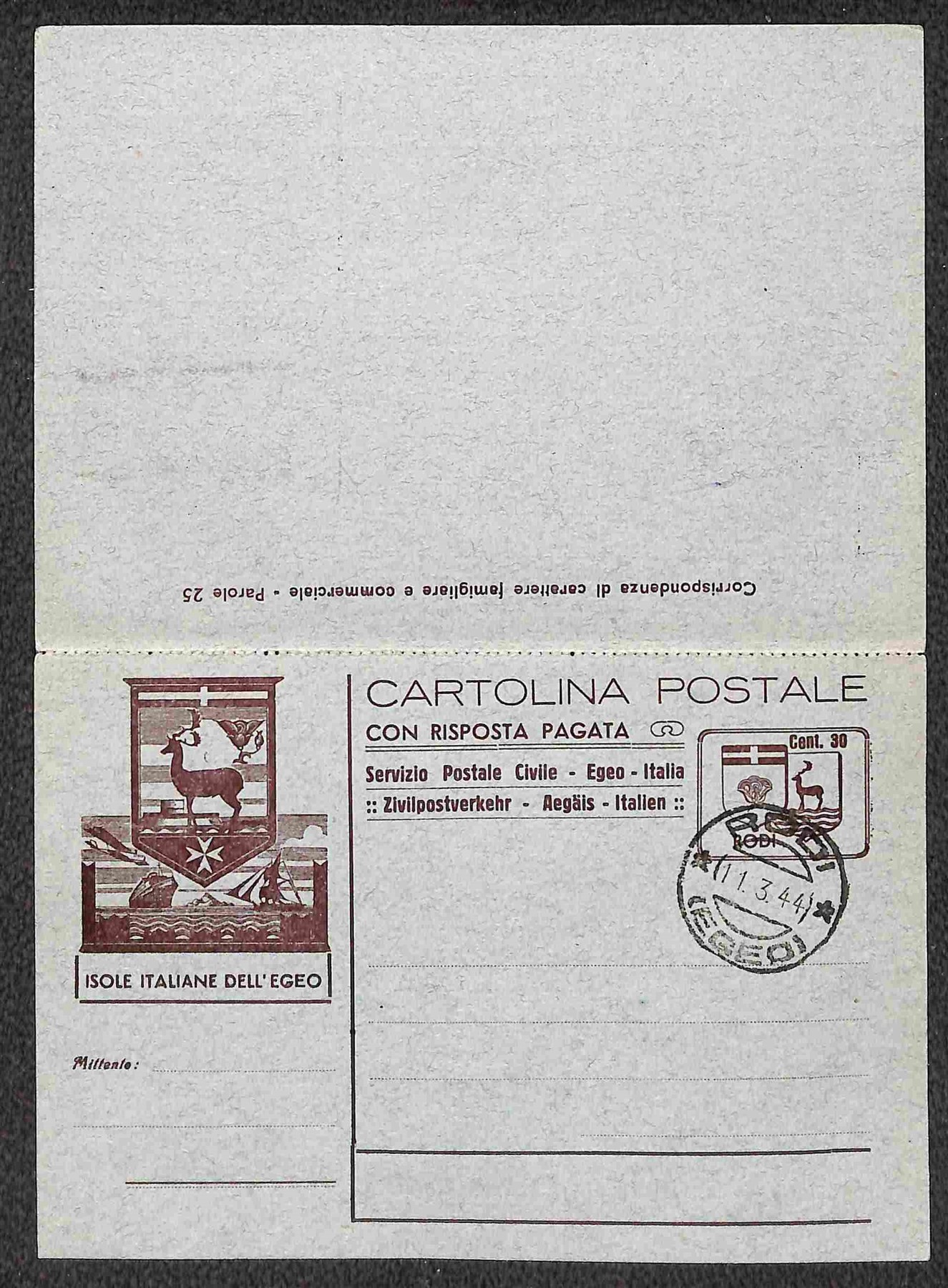 Italia / Colonie / Egeo / Rodi / Posta Ordinaria