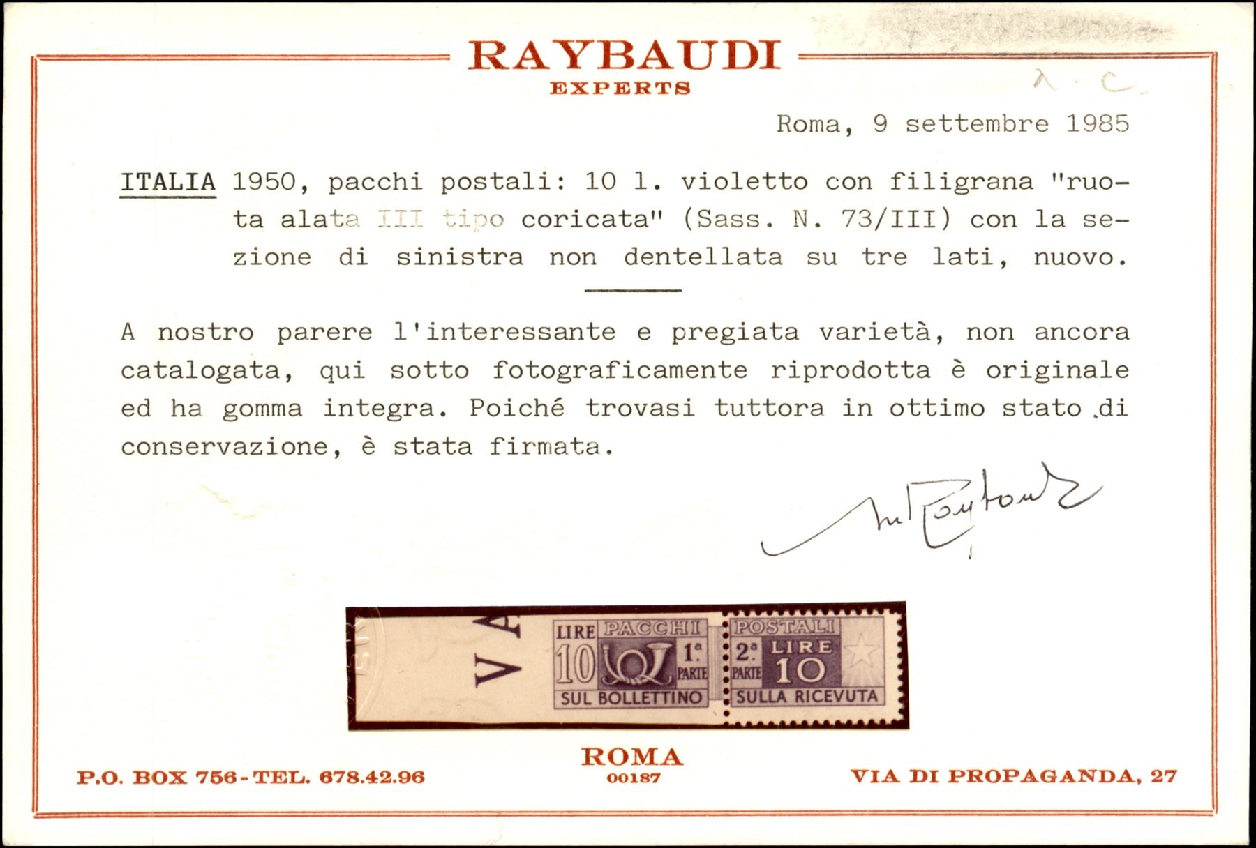 Italia / Repubblica / Pacchi Postali