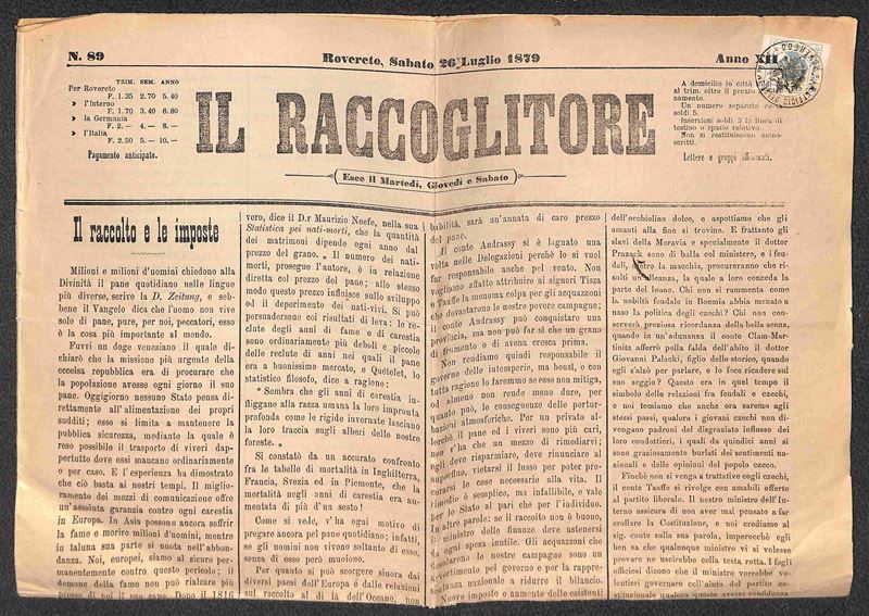 ITALIA / Antichi Stati Italiani / Lombardo Veneto / Territori Italiani d'Austria / Segnatasse gio...
