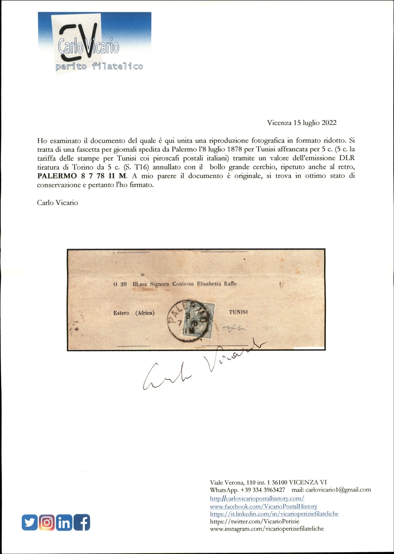 Italia / Regno / Vittorio Emanuele II / Posta Ordinaria