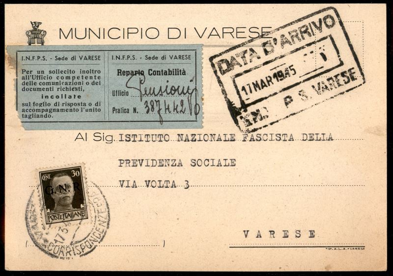 Italia / Rsi / G.n.r. Verona / Posta Ordinaria