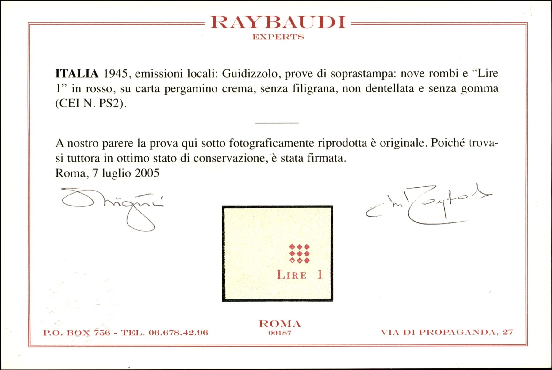Italia / Emissioni Locali / Guidizzolo / Posta Ordinaria