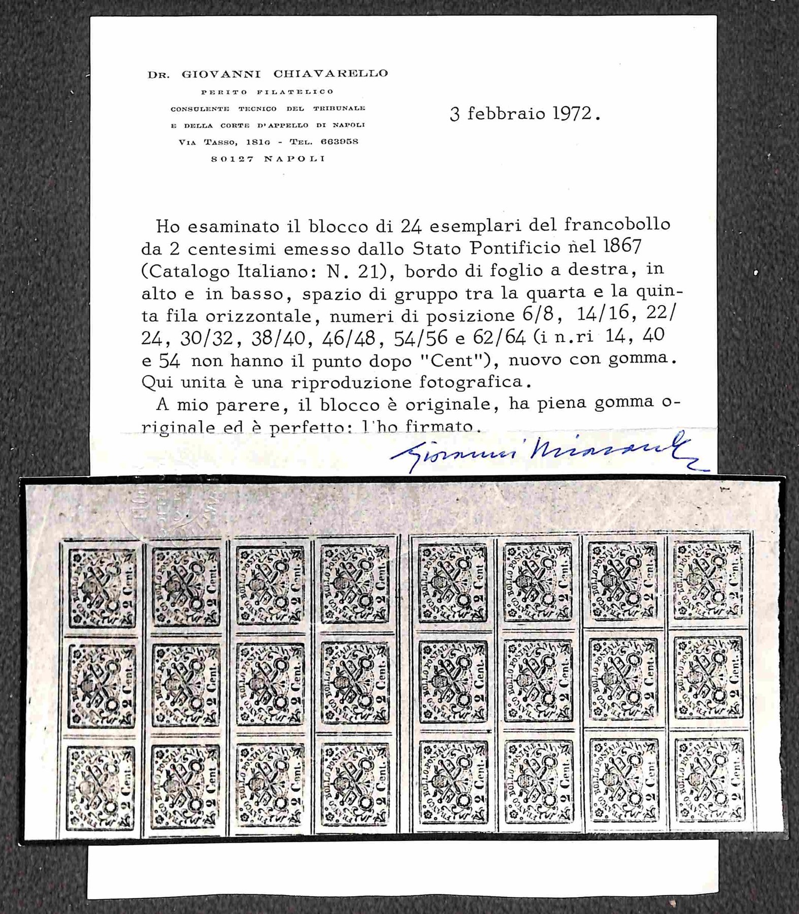 Italia / Antichi Stati Italiani / Stato Pontificio / Posta Ordinaria