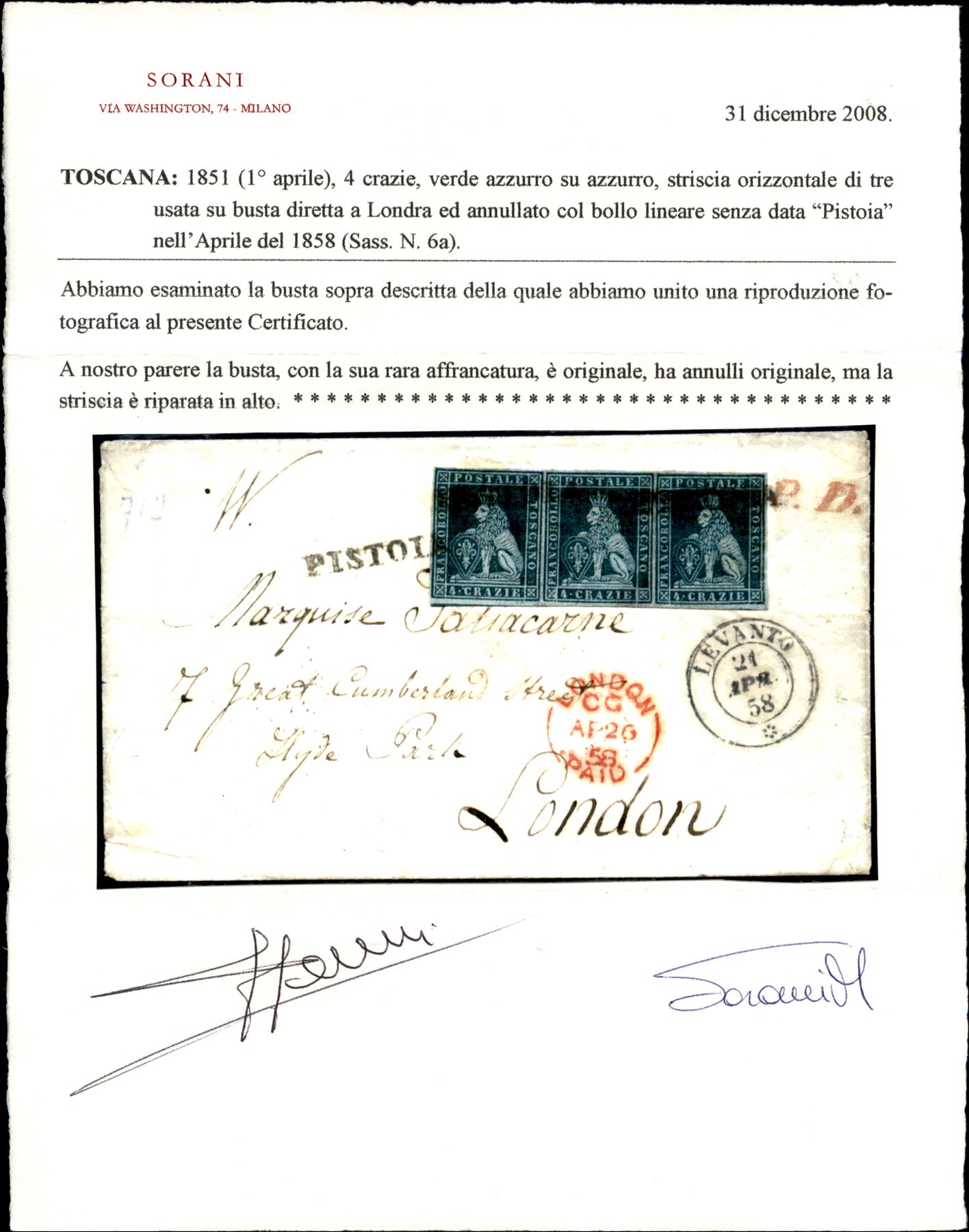 Italia / Antichi Stati Italiani / Toscana / Posta Ordinaria