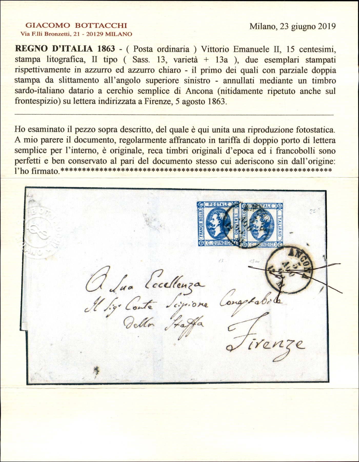 Italia / Regno / Vittorio Emanuele II / Posta Ordinaria
