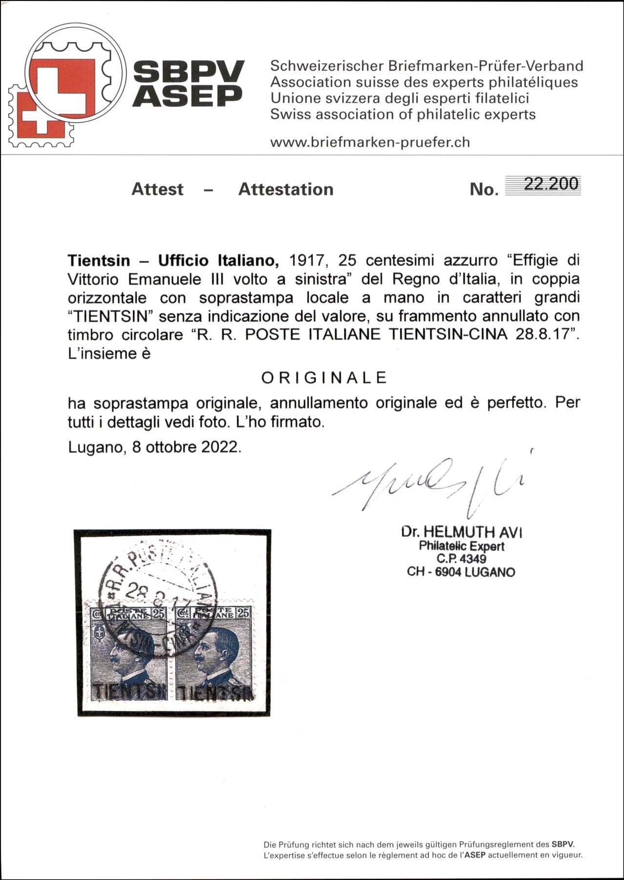 Italia / Uffici Postali All'estero / Levante / Tientsin / Posta Ordinaria