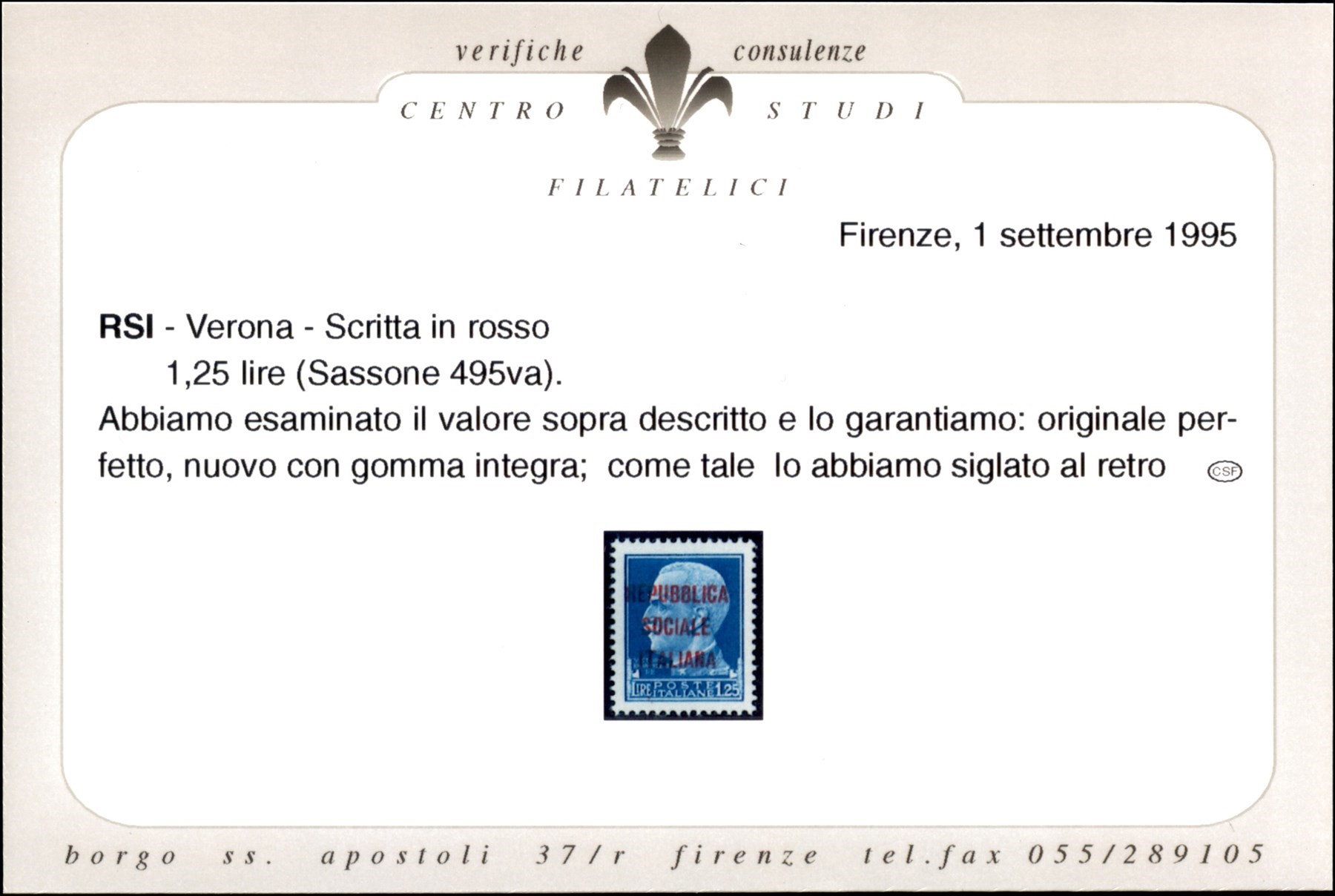 Italia / Rsi / Posta Ordinaria