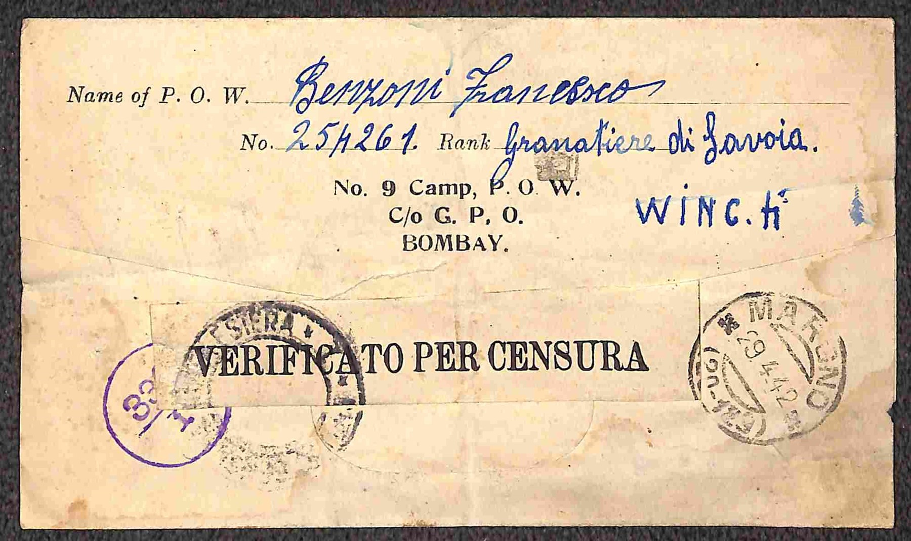 Italia / Regno / Vittorio Emanuele III / Posta Militare