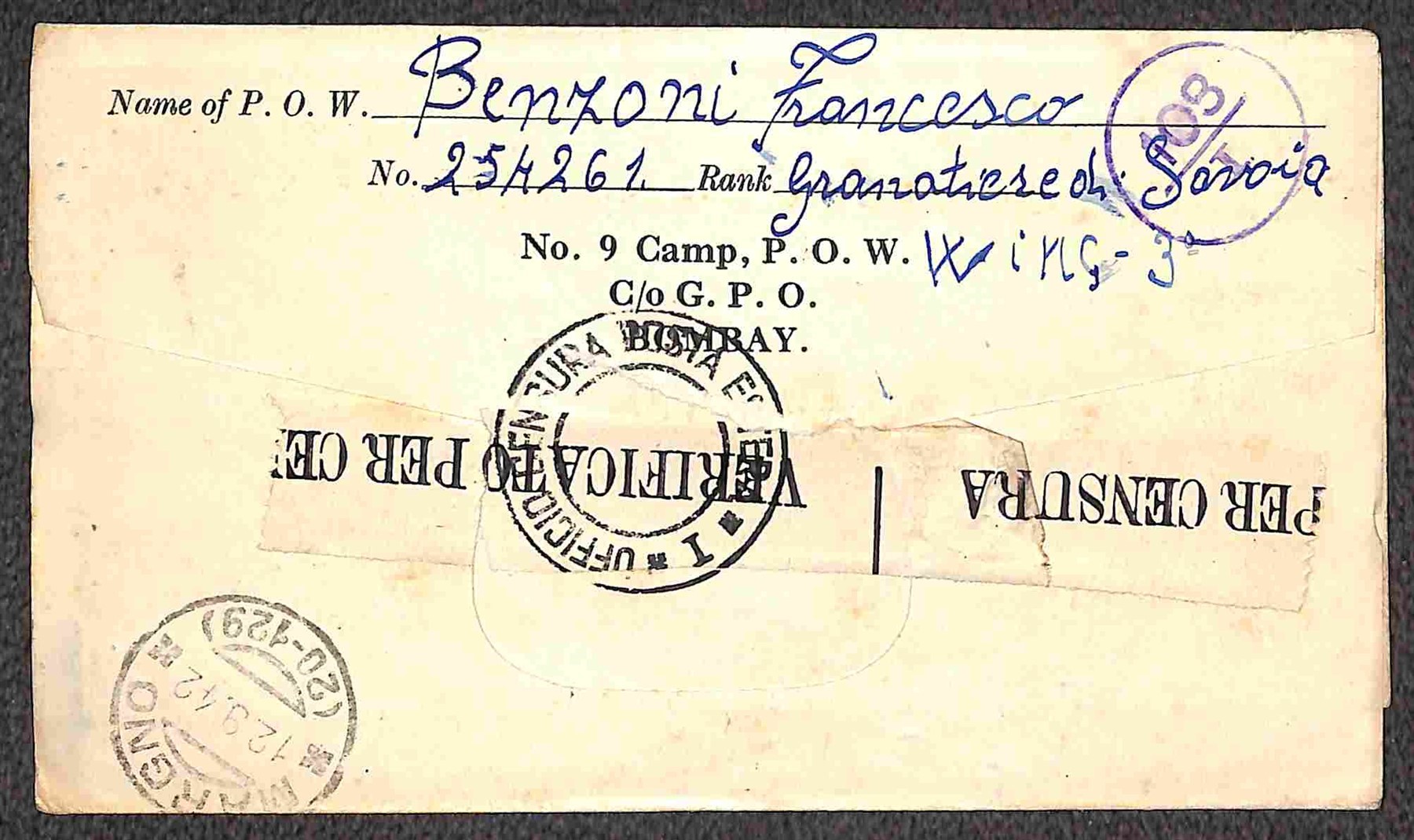 Italia / Regno / Vittorio Emanuele III / Posta Militare