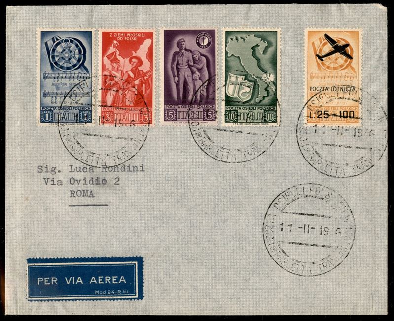 Italia / Corpo Polacco / Posta Ordinaria + Aerea