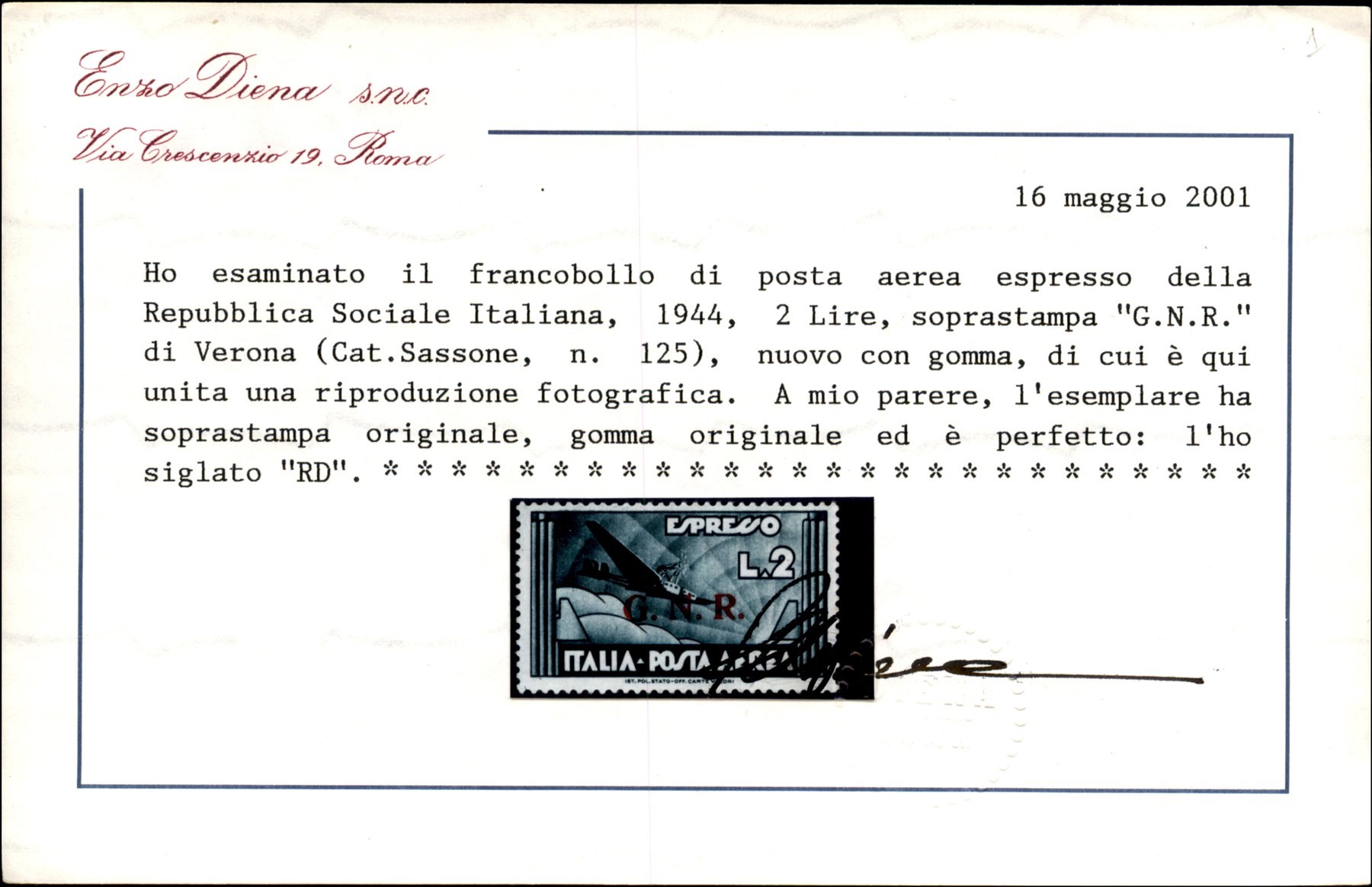 Italia / Rsi / G.n.r. Verona / Posta Aerea