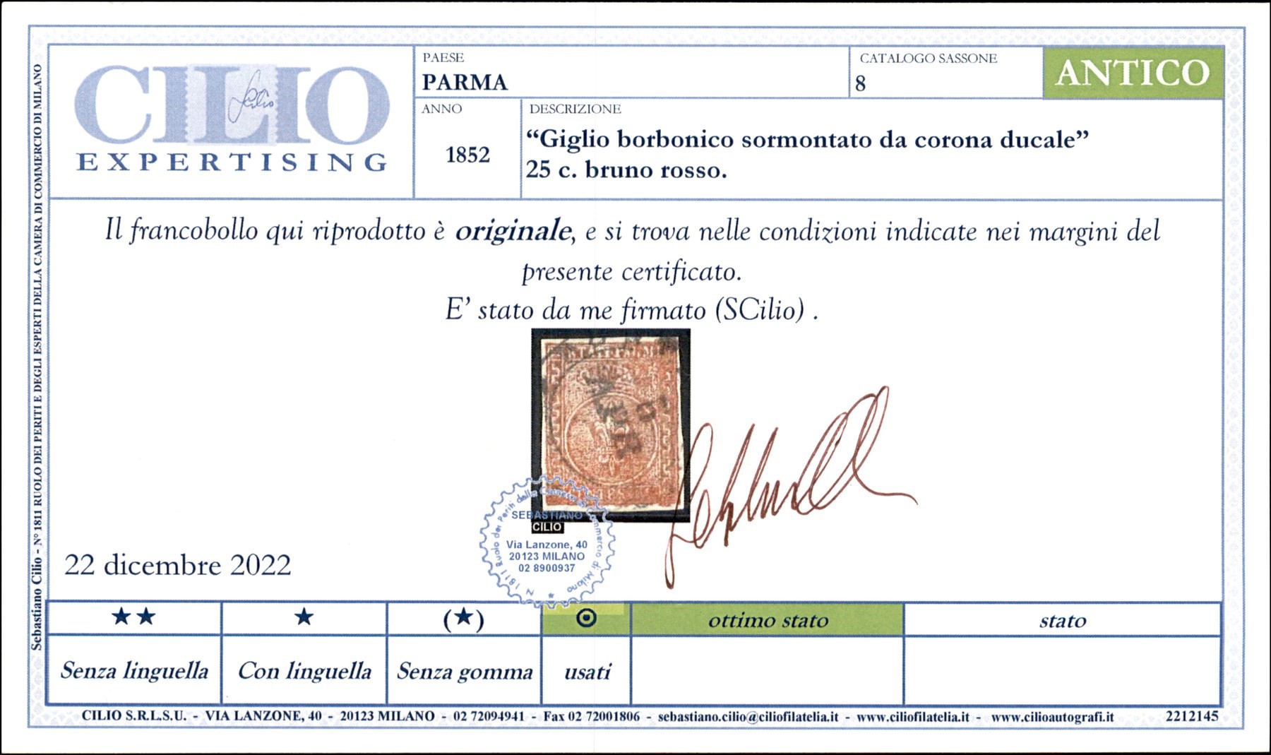 Italia / Antichi Stati Italiani / Parma / Posta Ordinaria
