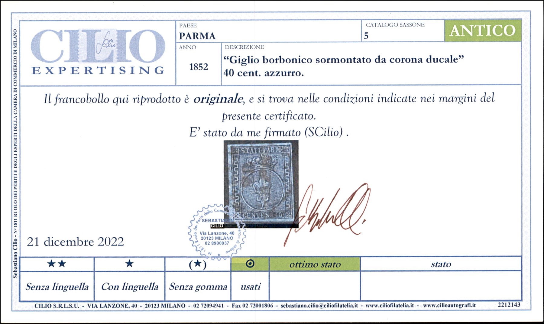Italia / Antichi Stati Italiani / Parma / Posta Ordinaria