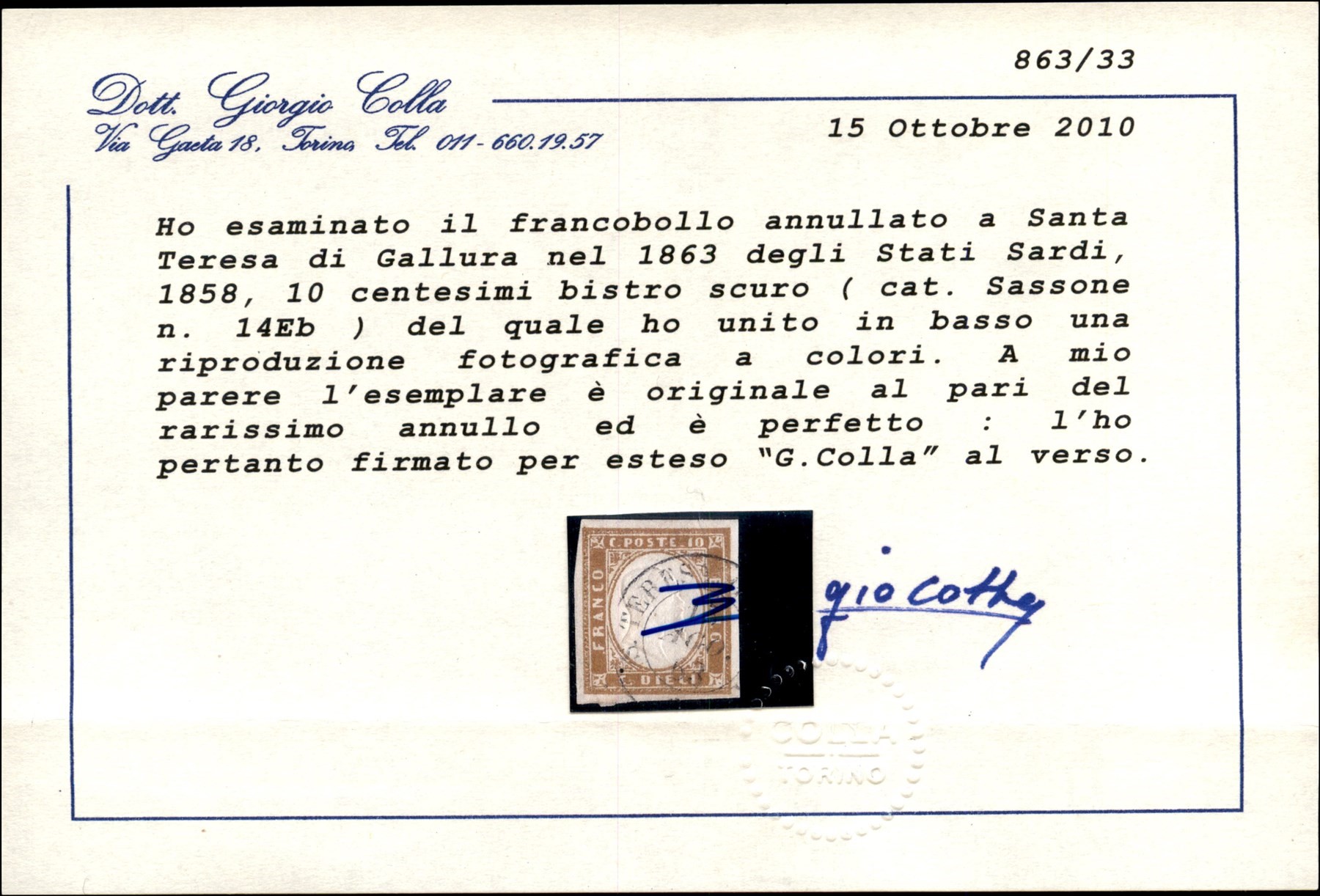 Italia / Antichi Stati Italiani / Sardegna / Posta Ordinaria