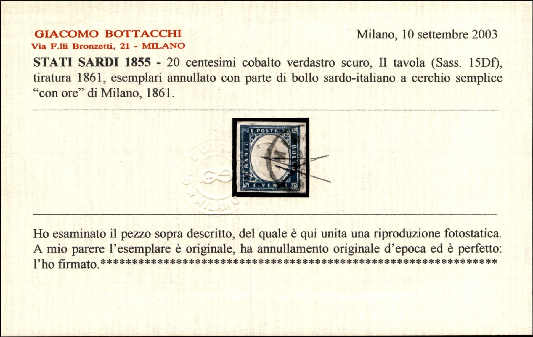 Italia / Antichi Stati Italiani / Sardegna / Posta Ordinaria