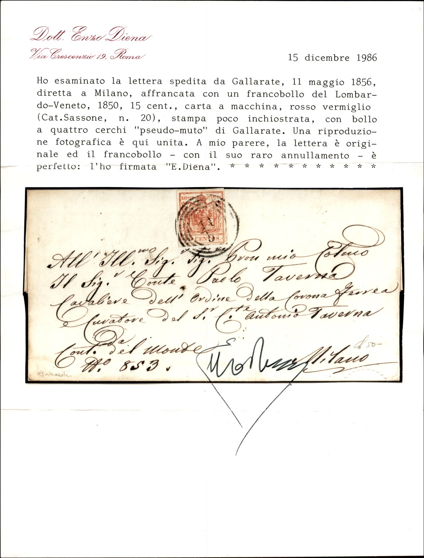 ITALIA / Antichi Stati Italiani / Lombardo Veneto / Posta ordinaria