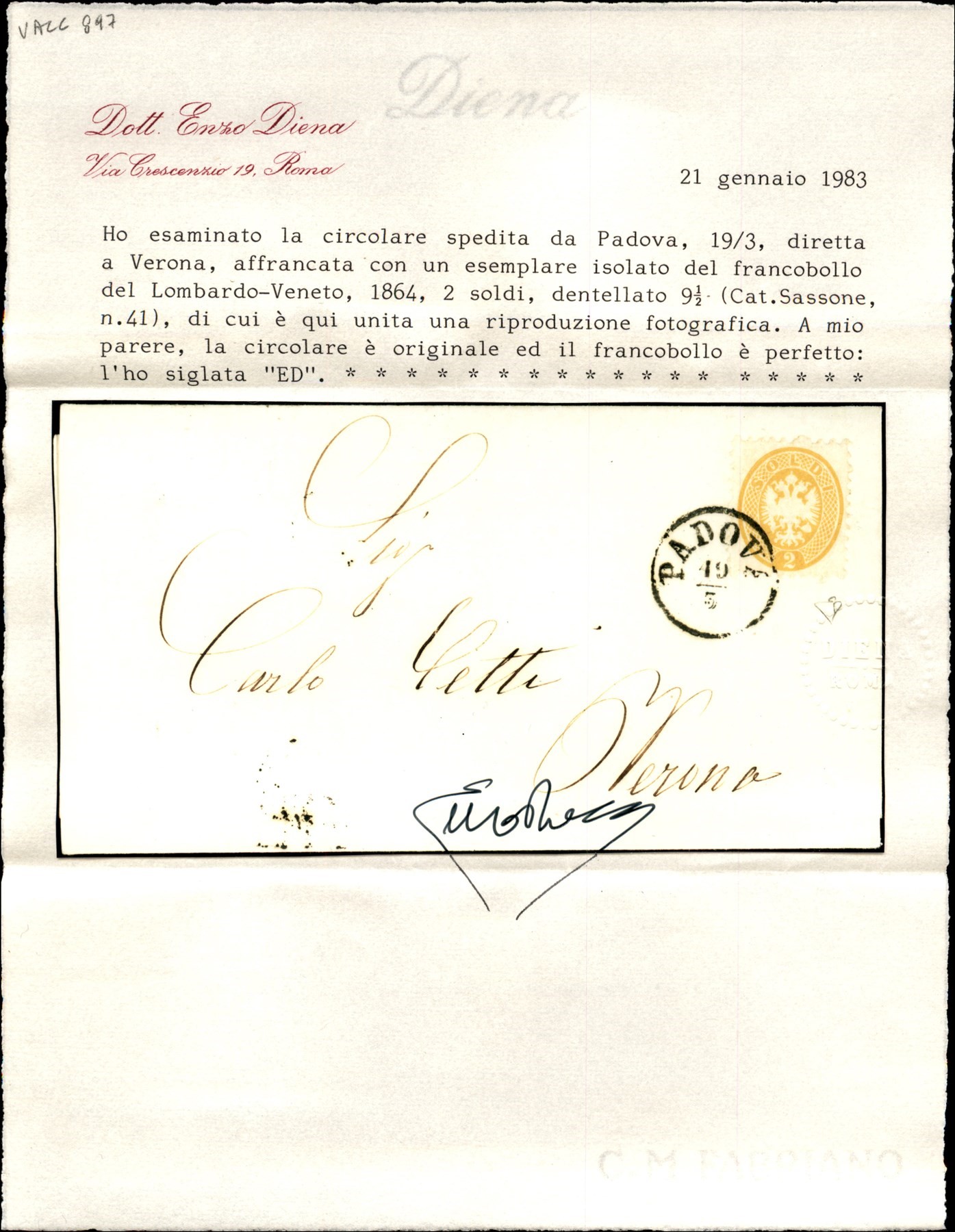 ITALIA / Antichi Stati Italiani / Lombardo Veneto / Posta ordinaria