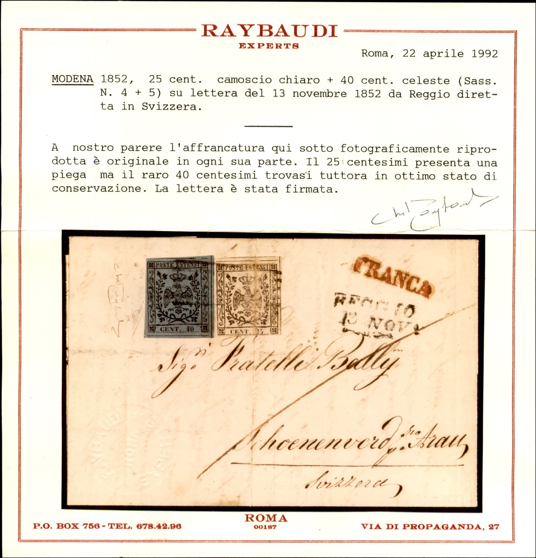 ITALIA / Antichi Stati Italiani / Modena / Posta ordinaria