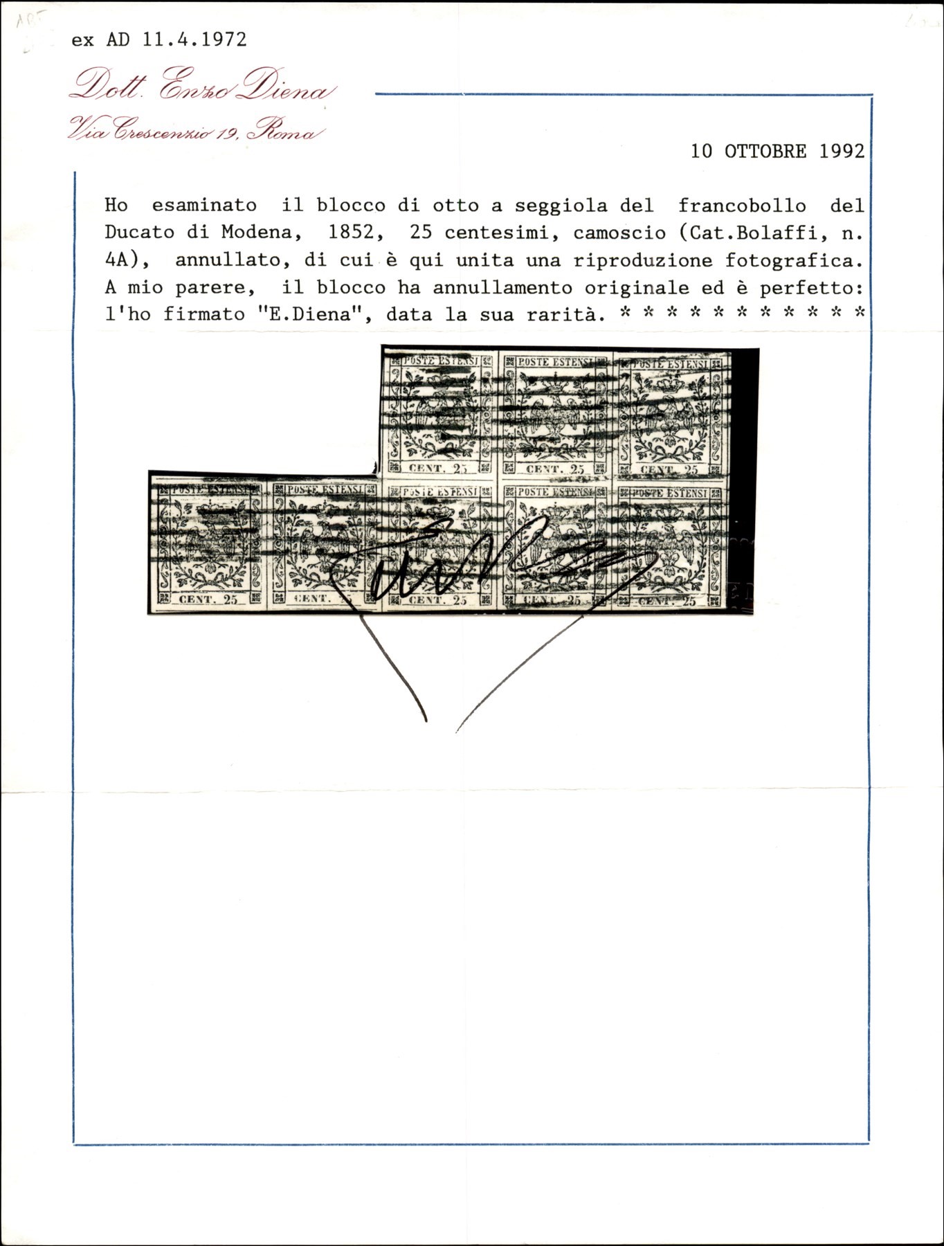 ITALIA / Antichi Stati Italiani / Modena / Posta ordinaria