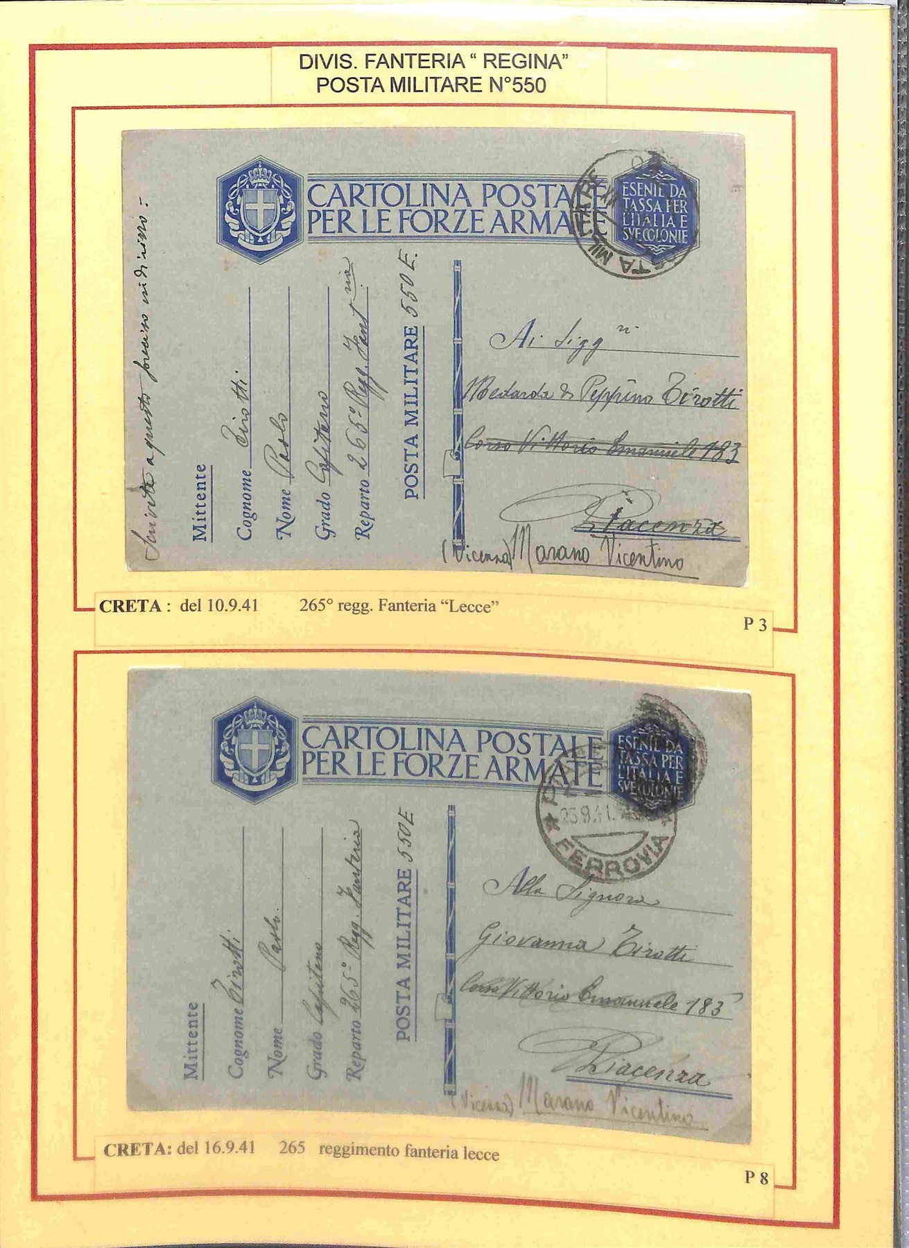 Italia / Regno / Vittorio Emanuele III / Posta Militare