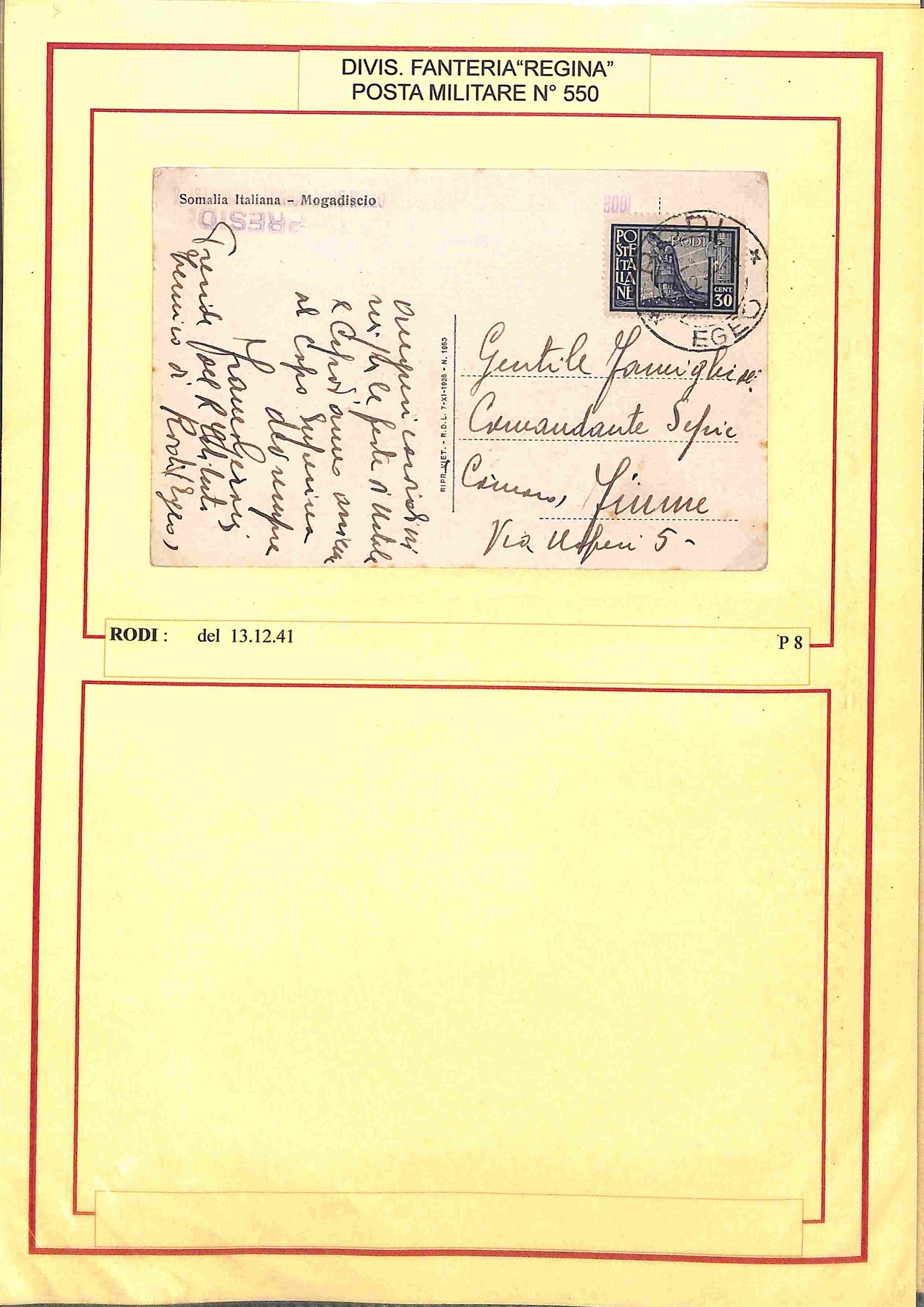 Italia / Regno / Vittorio Emanuele III / Posta Militare