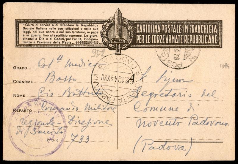 Italia / Rsi / Posta Militare