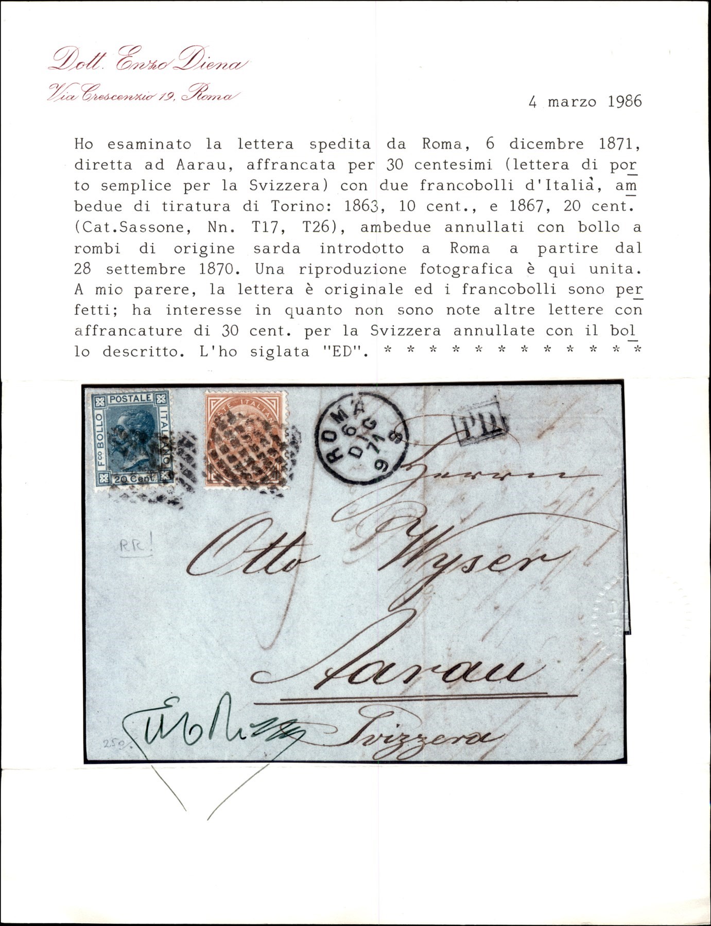 Italia / Regno / Vittorio Emanuele II / Posta Ordinaria