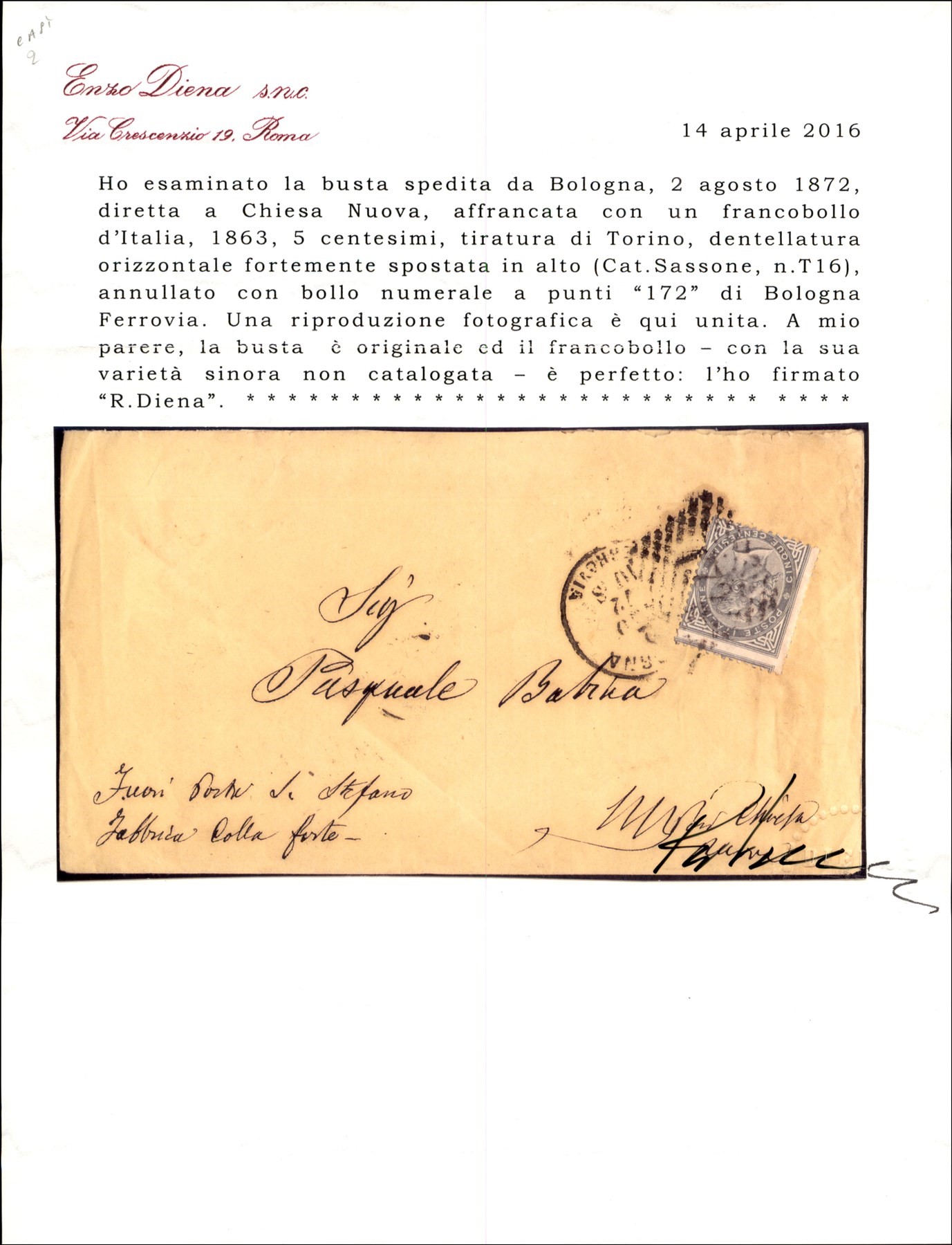 Italia / Regno / Vittorio Emanuele II / Posta Ordinaria