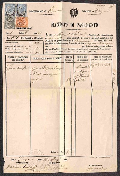 Italia / Regno / Vittorio Emanuele II / Posta Ordinaria