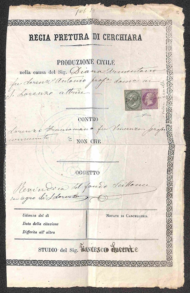 Italia / Regno / Vittorio Emanuele II / Posta Ordinaria