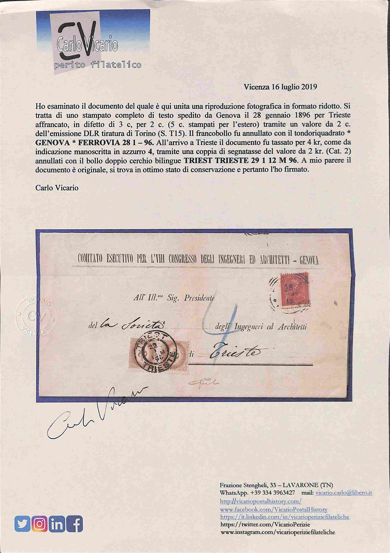 Italia / Regno / Vittorio Emanuele II / Posta Ordinaria