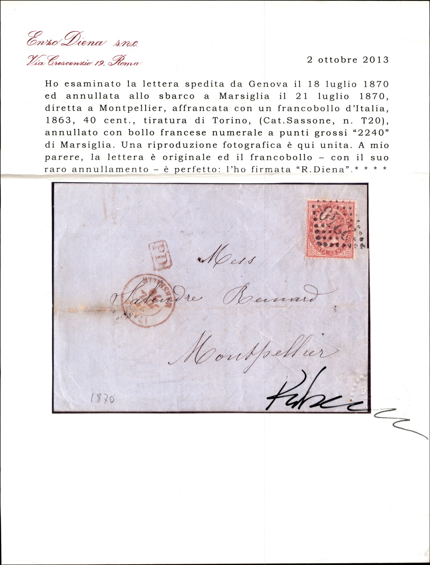 Italia / Regno / Vittorio Emanuele II / Posta Ordinaria