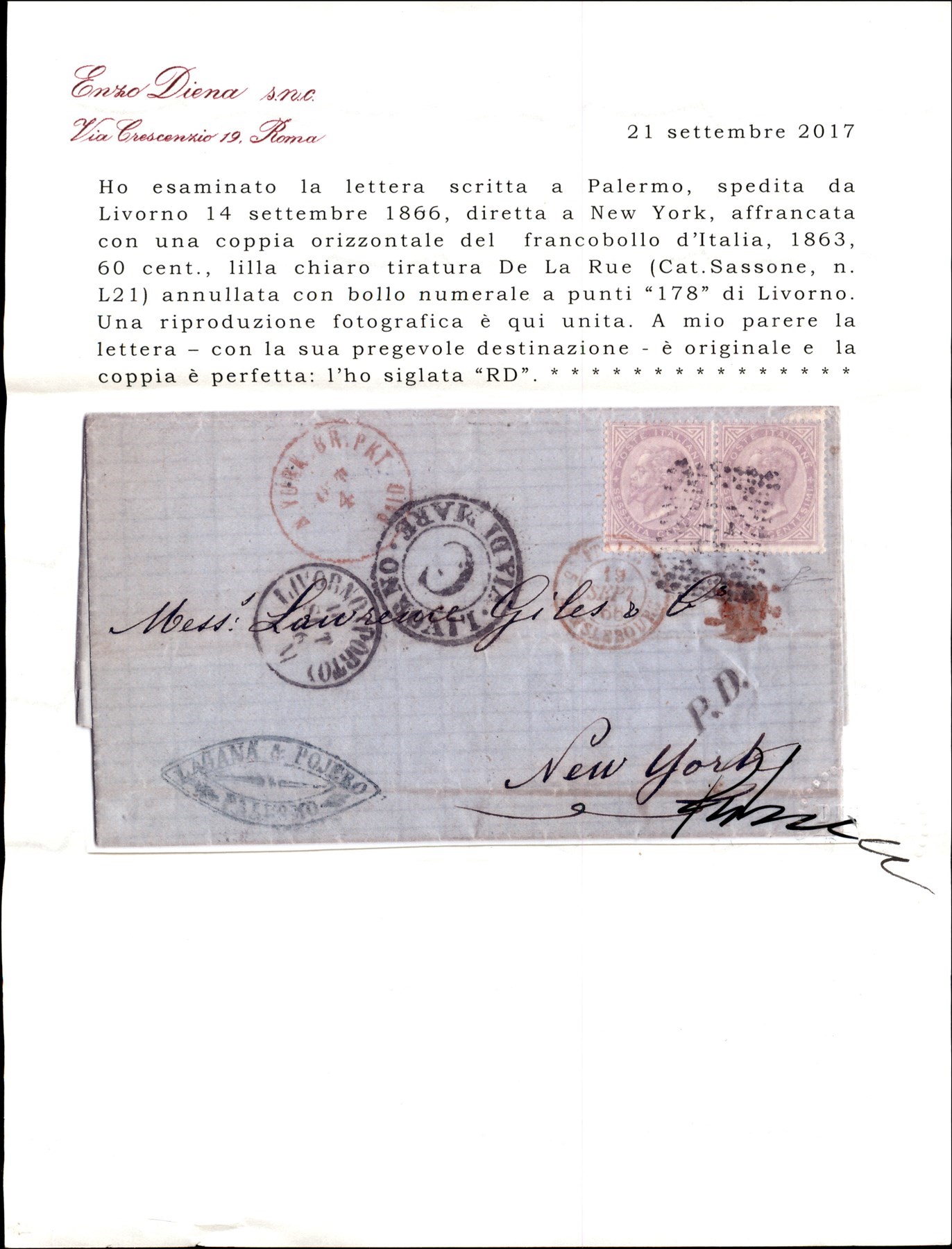 Italia / Regno / Vittorio Emanuele II / Posta Ordinaria