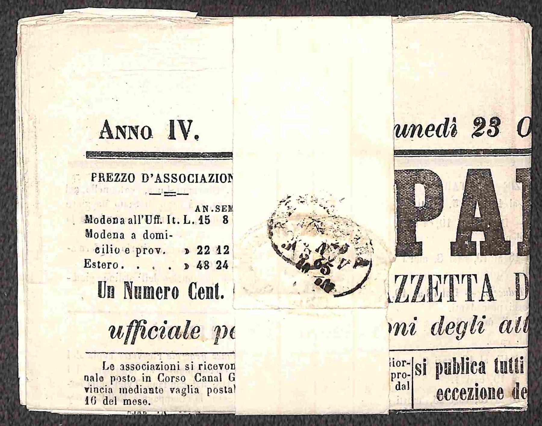 Italia / Regno / Vittorio Emanuele II / Posta Ordinaria
