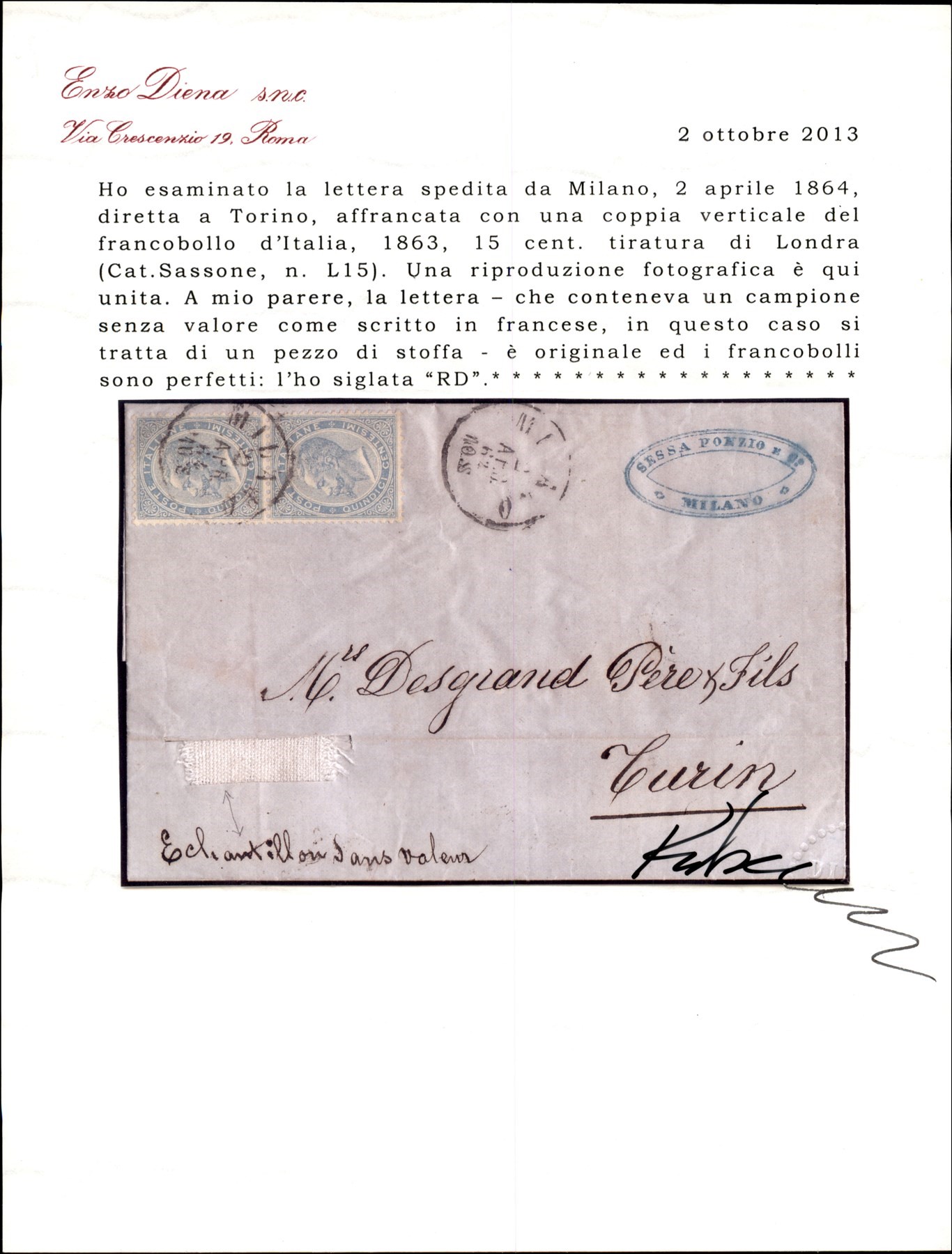 Italia / Regno / Vittorio Emanuele II / Posta Ordinaria