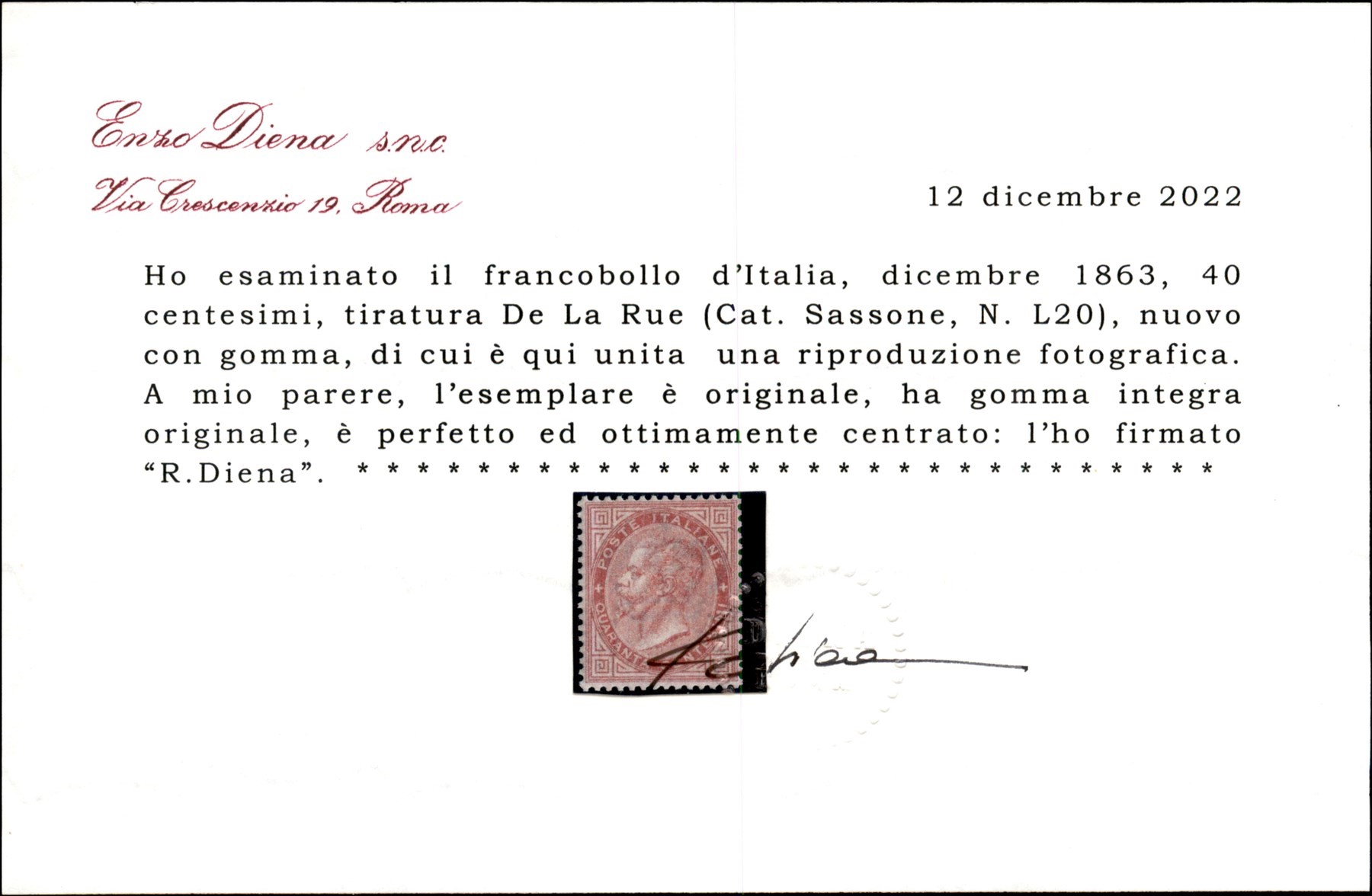Italia / Regno / Vittorio Emanuele II / Posta Ordinaria