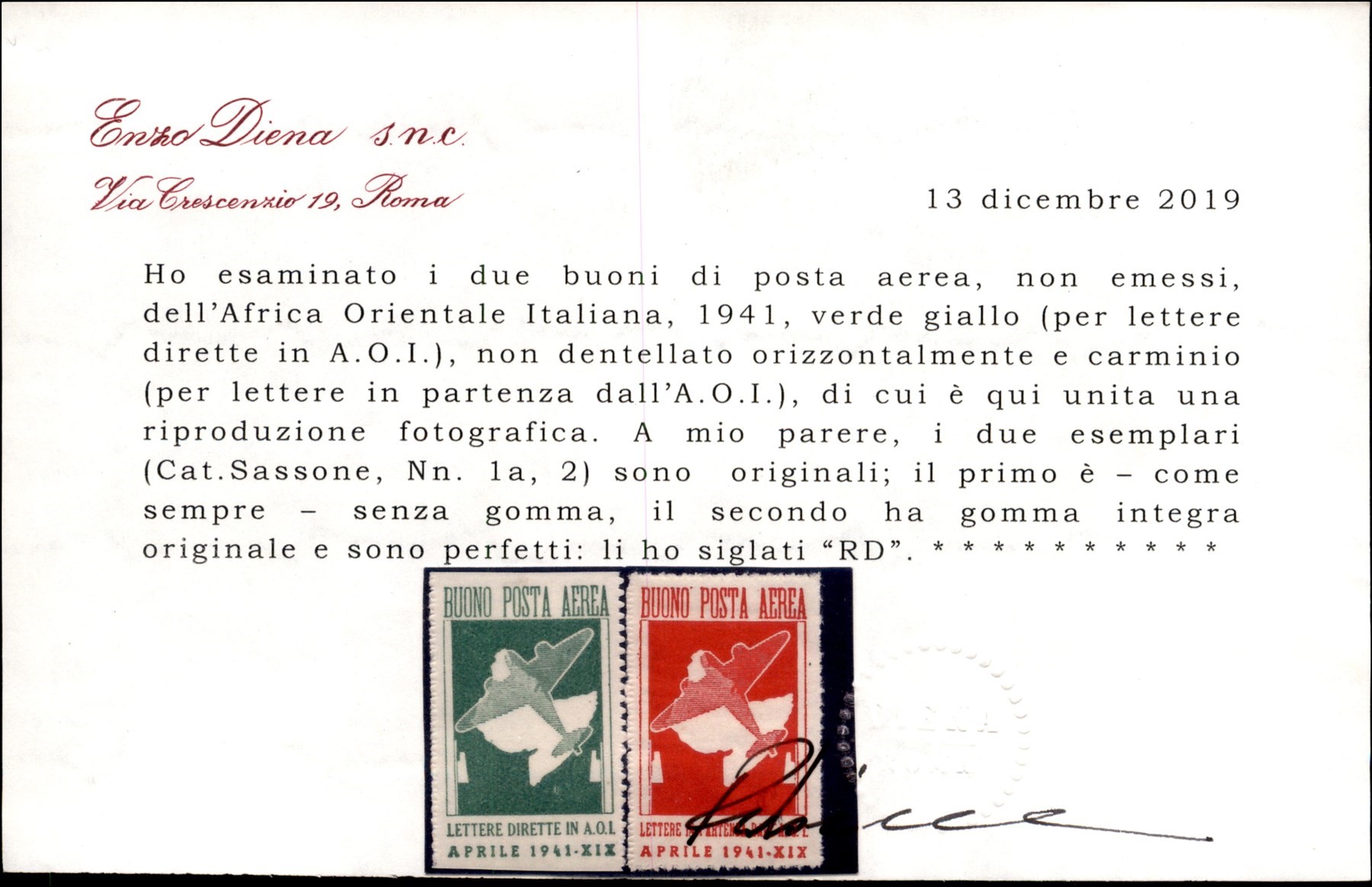 Italia / Colonie / Africa Orientale Italiana / Franchigia Militare