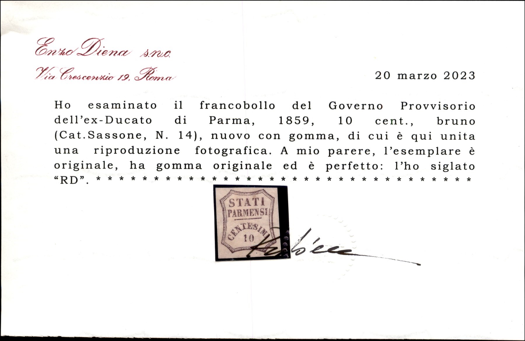Italia / Antichi Stati Italiani / Parma / Posta Ordinaria
