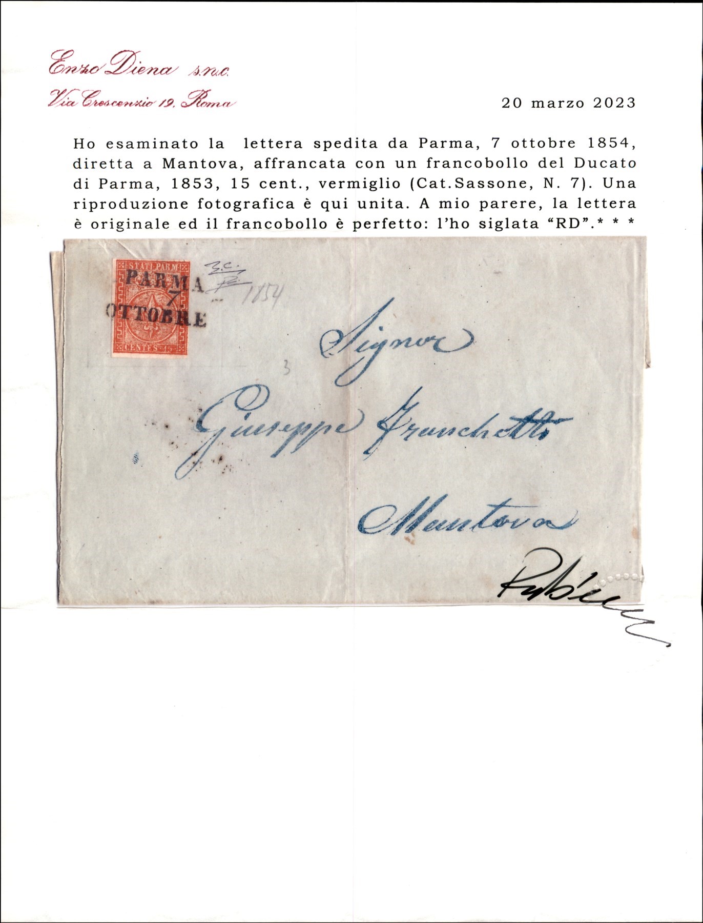 Italia / Antichi Stati Italiani / Parma / Posta Ordinaria